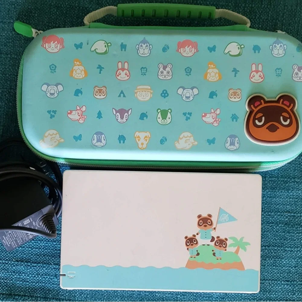 Nintendo Switch Animal Crossing Edition w/Protective Case & adapter
